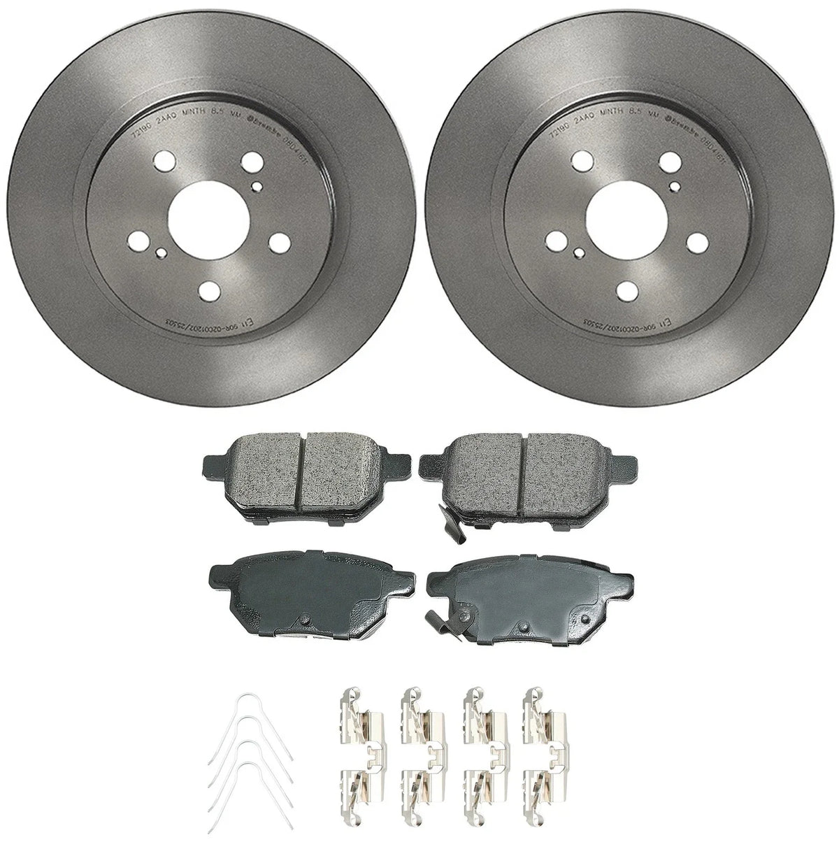 Akebono ProACT Rear Brake Kit for Lexus CT200h (2011–2017) - 279mm Disc Rotors & Pads