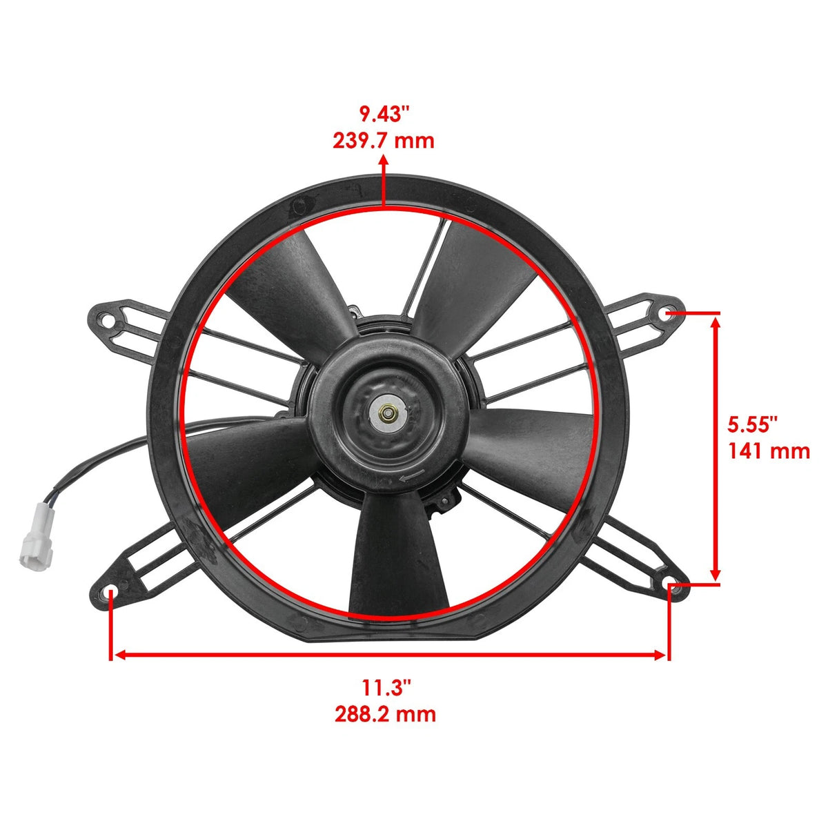 Radiator Cooling Fan Assembly for Yamaha Kodiak 700 (2016–2026) RF125 - LAR, B16-E2405-01-00, B16-E2405-00-00