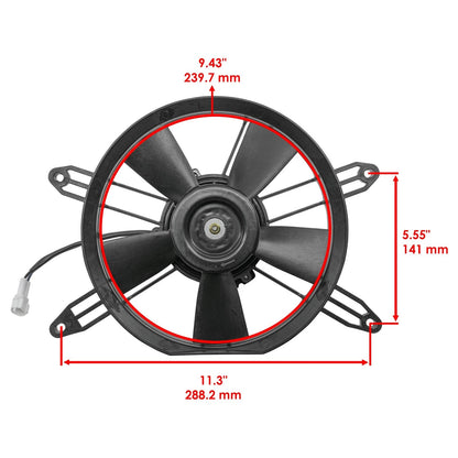 Radiator Cooling Fan Assembly for Yamaha Kodiak 700 (2016–2026) RF125 - LAR, B16-E2405-01-00, B16-E2405-00-00