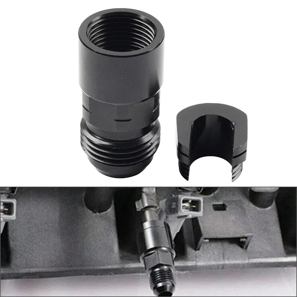 8AN Male to 3/8" Quick Disconnect EFI Fuel Rail Adapter for GM LS (2001-2023)