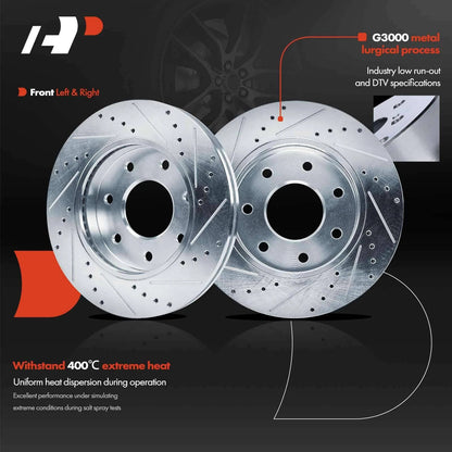 Front Drilled Brake Rotors & Pads for Ford F-150 Lincoln Mark LT (2004–2008)
