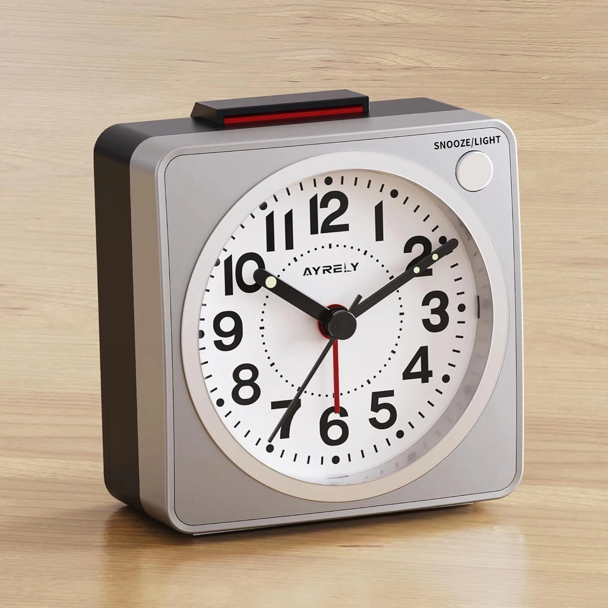 Ultra Small Battery Operated Analog Travel Alarm Clock 2.6" x 1.4"