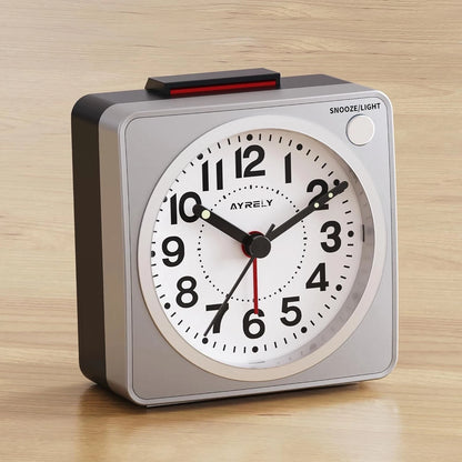 Ultra Small Battery Operated Analog Travel Alarm Clock 2.6" x 1.4"
