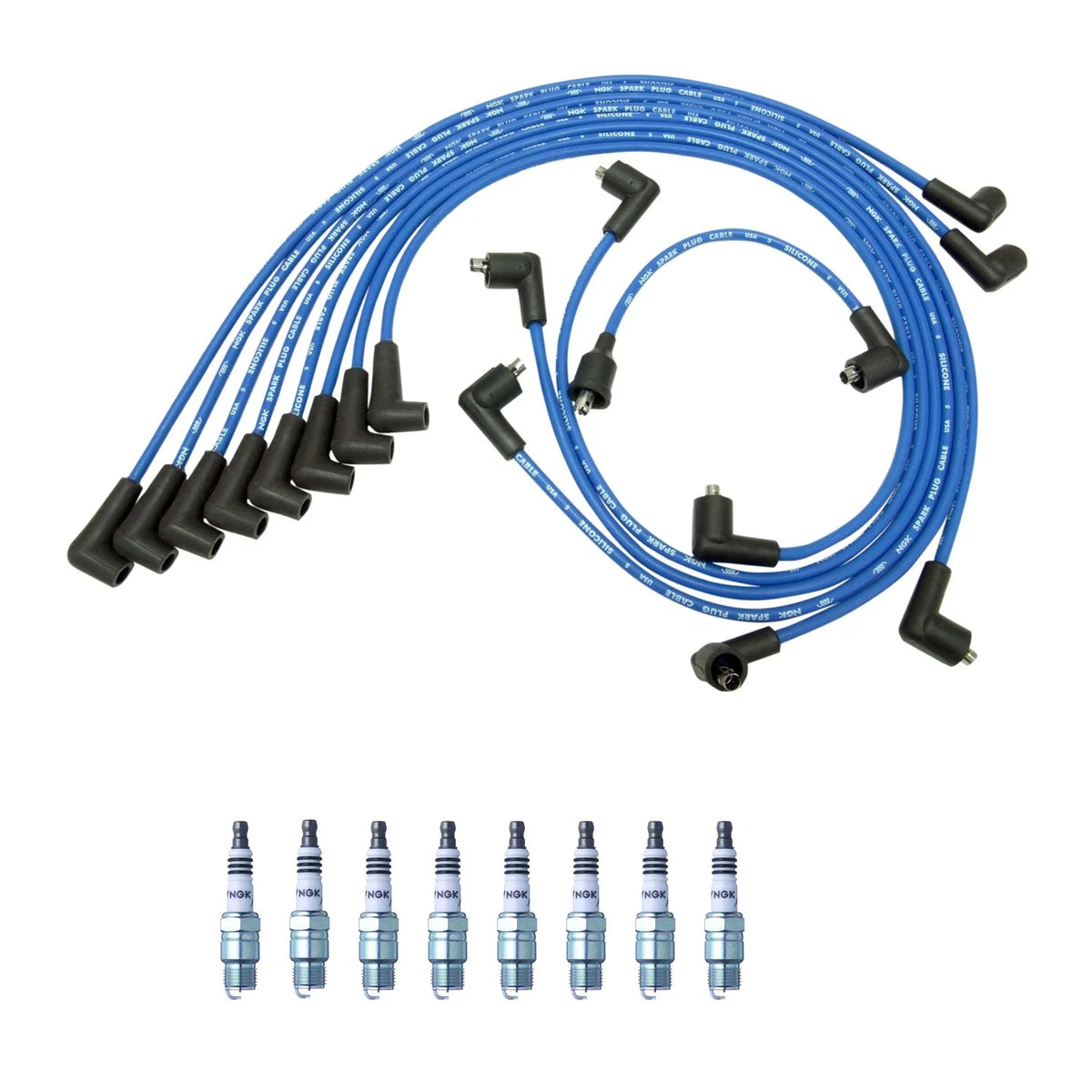 NGK Wire Set & 8 Iridium IX Spark Plugs for G10 G15/G1500 Van (1996–2002)