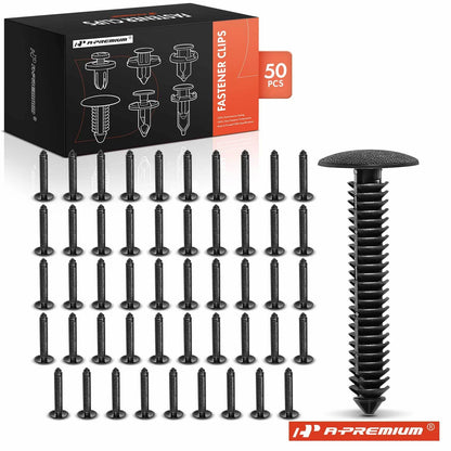 Set of 50 Nylon Black Mud Flap Retainer Clips for Ford (W707889S300, 20192)