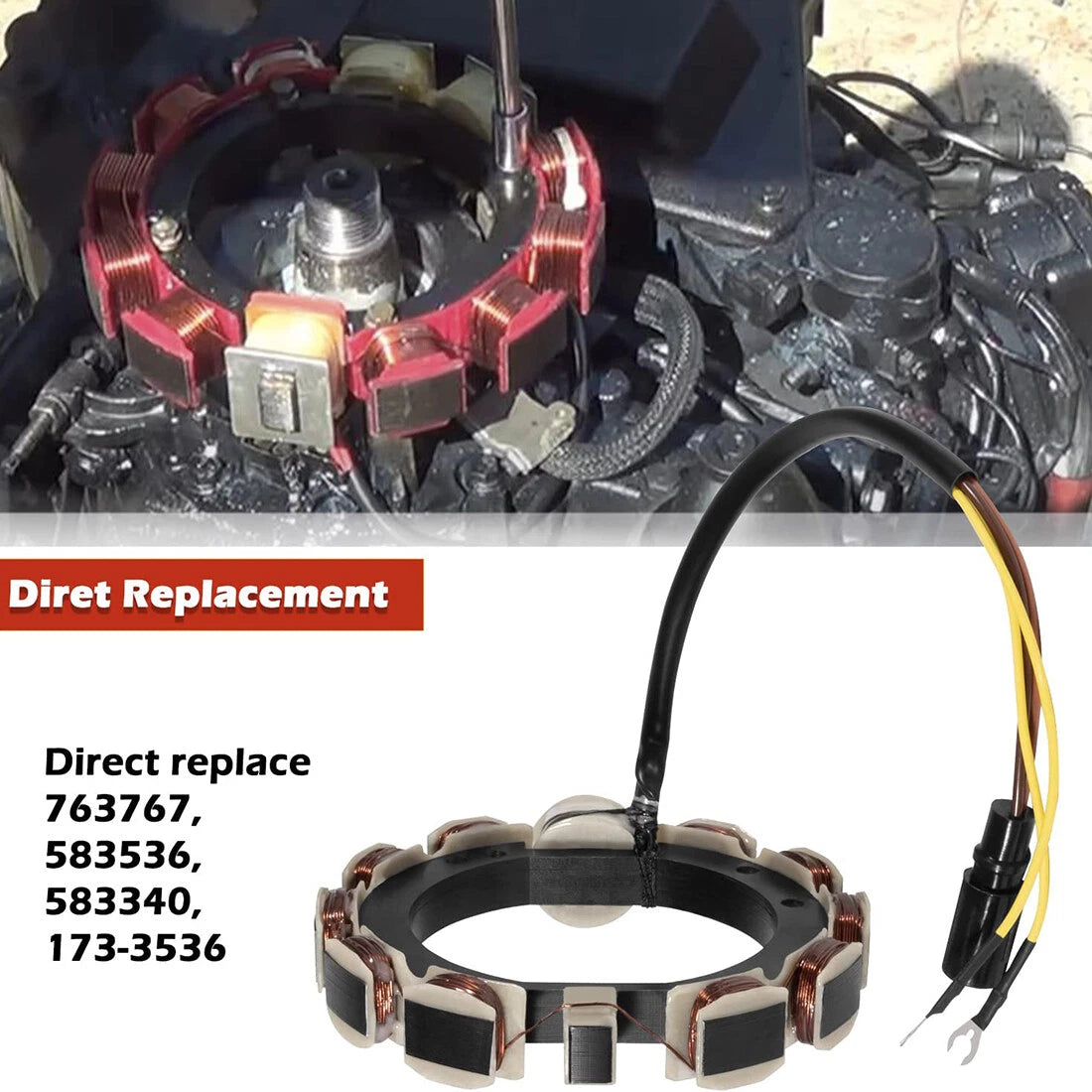 173-3536 Outboard Stator for Johnson Evinrude Flow Engines (1988–1998)