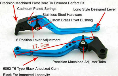 Long Brake Clutch Levers for Suzuki B-King (2008–2011) Gold T9