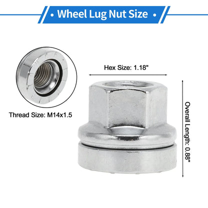 16 Pcs M14x1.5 Wheel Lug Nuts for Ford F-250 Super Duty (2003–2016) No.2C2Z1012AA