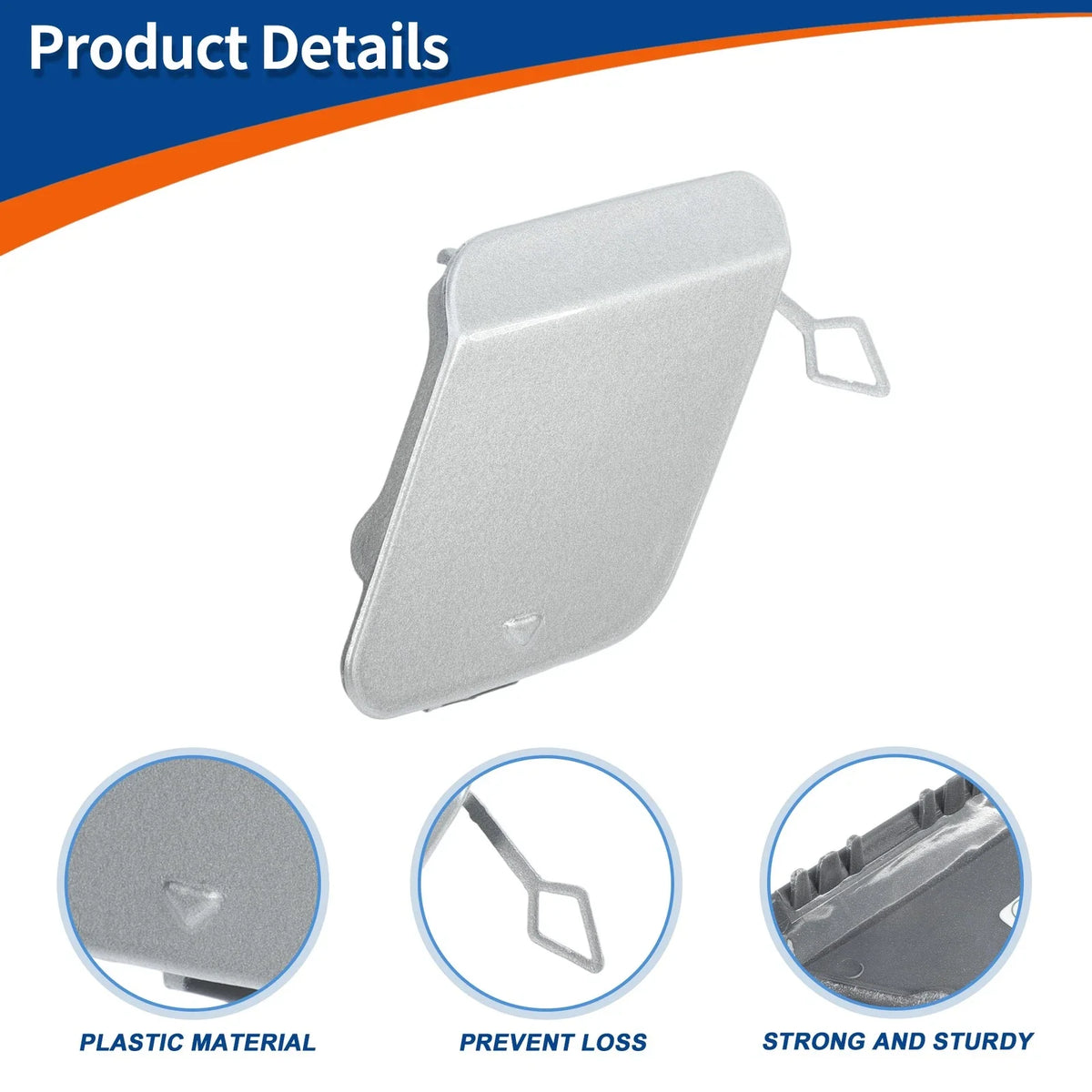 1 Pcs Rear Tow Hook Cover for BMW 1 Series (No. 51120038888) Ice Silver