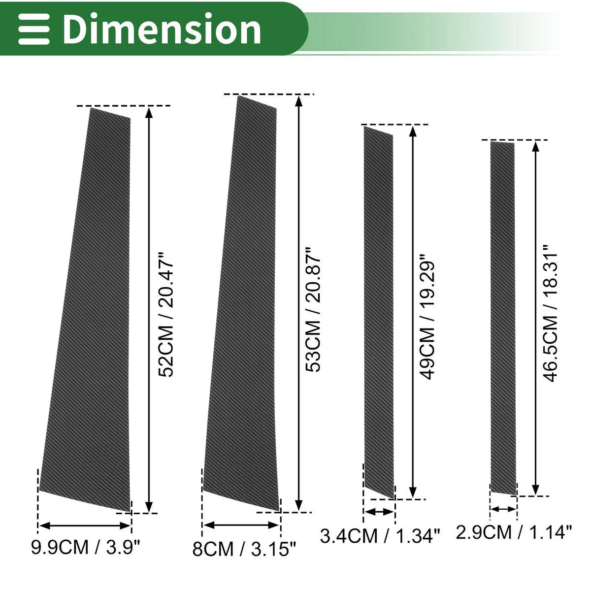 8 Pcs Door Pillar Window Trim for BMW X5 (2014–2018) Carbon Fiber Black