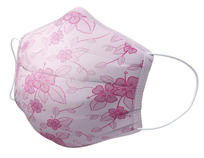 Pack of 50 BeeSure Floral Face Masks for Hibiscus Pink