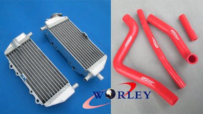 Aluminum Radiator & Black Hoses for Kawasaki KX125 KX 125 (1999-2002)