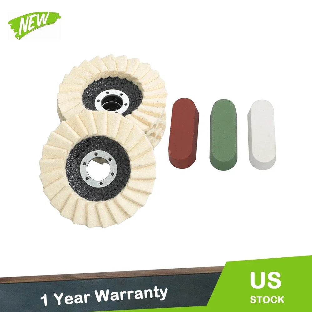 8 Pcs Wool Polishing Wheel Disc Set for Buffing Wheel 4.5" x 7/8"