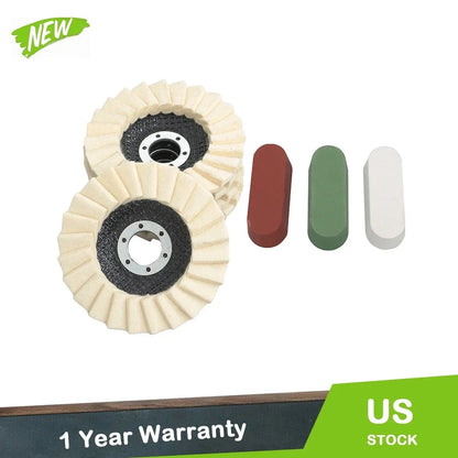 8 Pcs Wool Polishing Wheel Disc Set for Buffing Wheel 4.5" x 7/8"