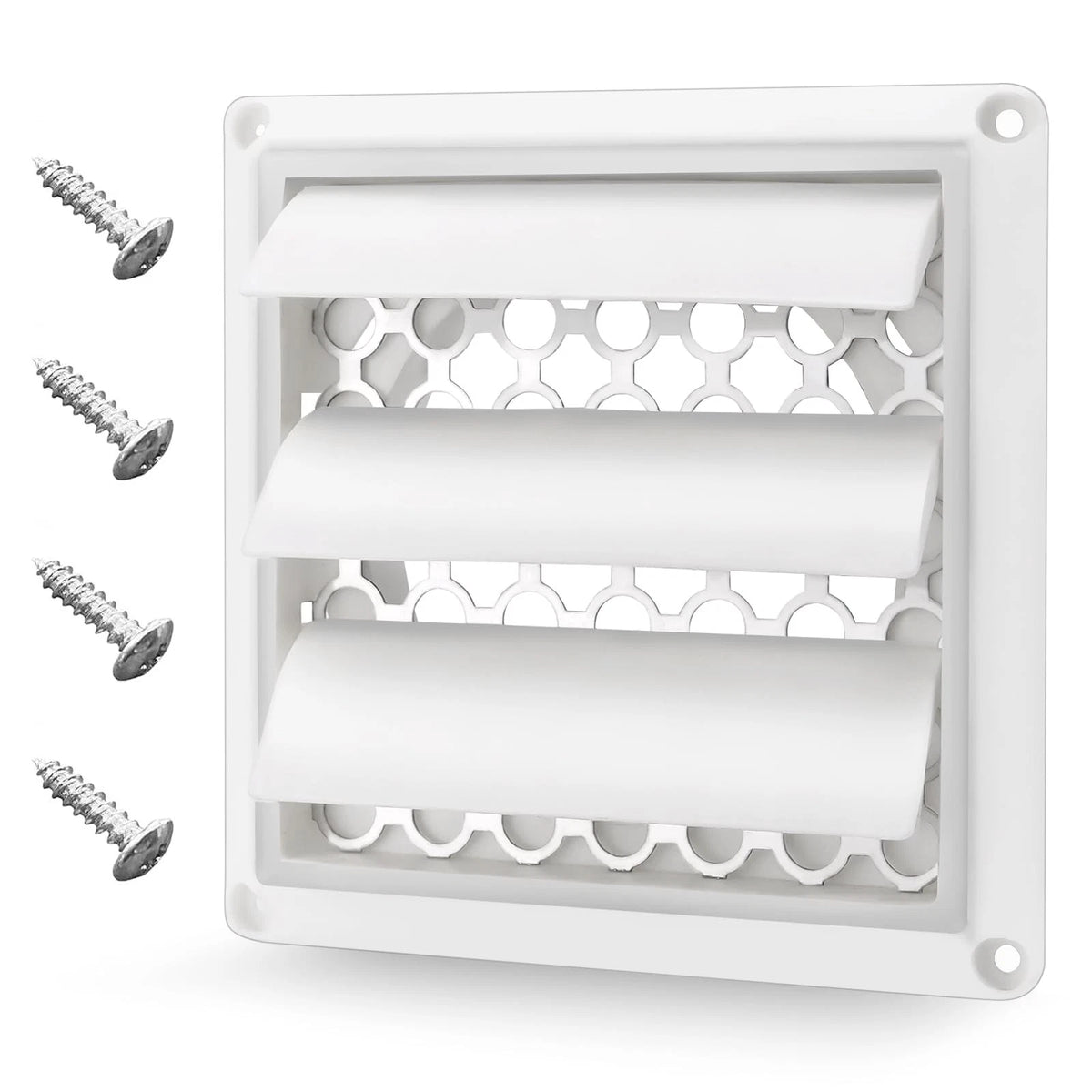 4" Louvered Dryer Vent Cover for Outdoor Exhaust Cap (4 Inch)
