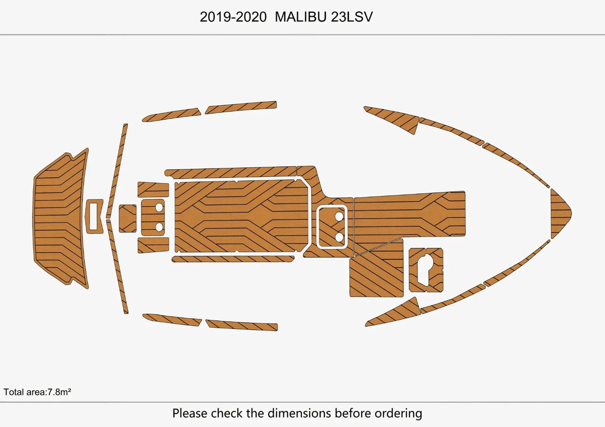 EVA Pad Teak Deck Flooring for Malibu 23 LSV (2020)