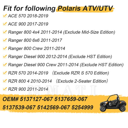 Front Wheel Hub & Bearing & Brake Disc Rotors for Polaris ACE 570 900 (2017–2019)