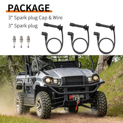 Spark Plug Cap Wire Kit for Kawasaki Mule PROFX PROFXR PROFXT (KAF820 21150-0013)