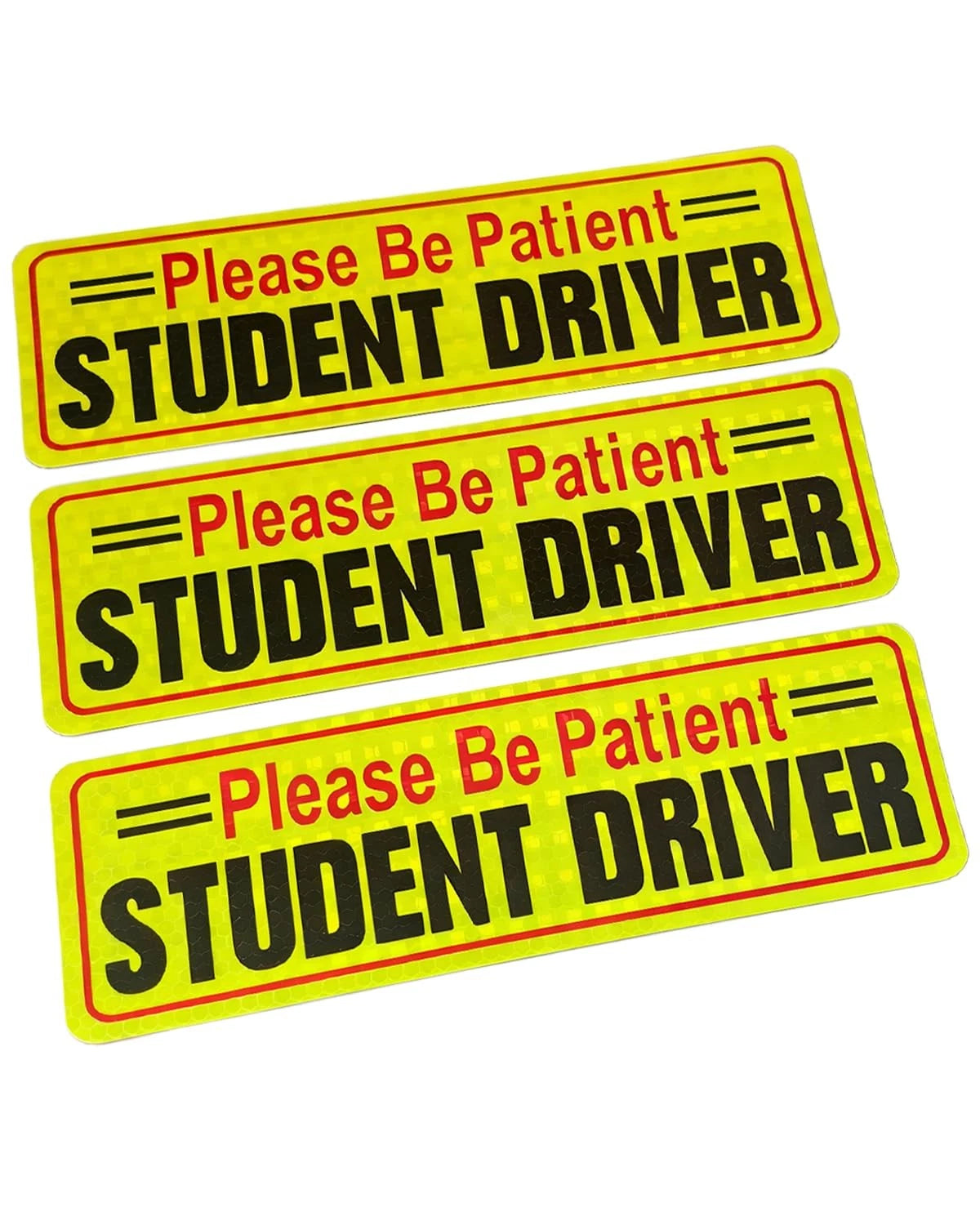 3X Reflective Student Driver Magnet for Car - Black & Red