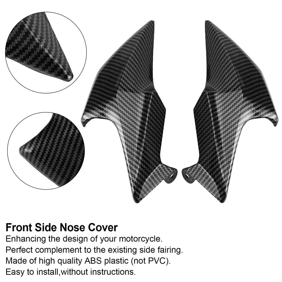Carbon Front Side Nose Cover Headlight Panel for Kawasaki Z900 (2020–2021) M549-A173-CBN