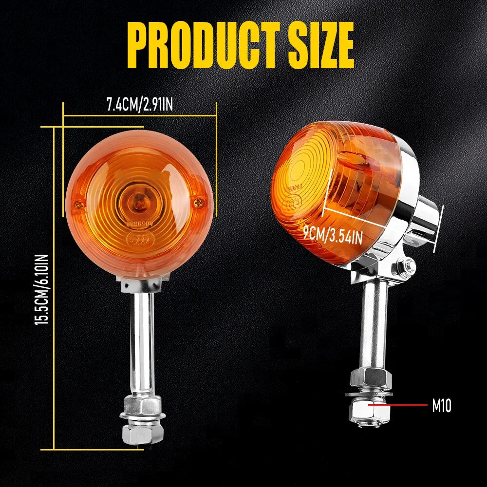 2X LED Turn Signal Indicator Blinker Amber Lights for Universal Motorcycle