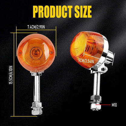 2X LED Turn Signal Indicator Blinker Amber Lights for Universal Motorcycle