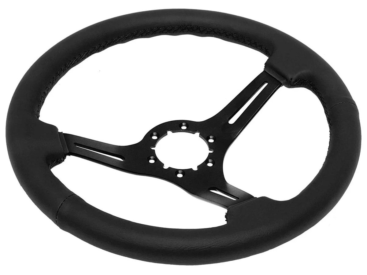 Steering Wheel Leather Black Slotted 14 Inch for 1967–1968 Chevrolet Camaro RS
