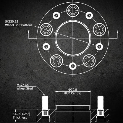Set of 4 Hubcentric Wheel Spacers 1.25" 5x4.75 for GMC S15 (1982–1990)