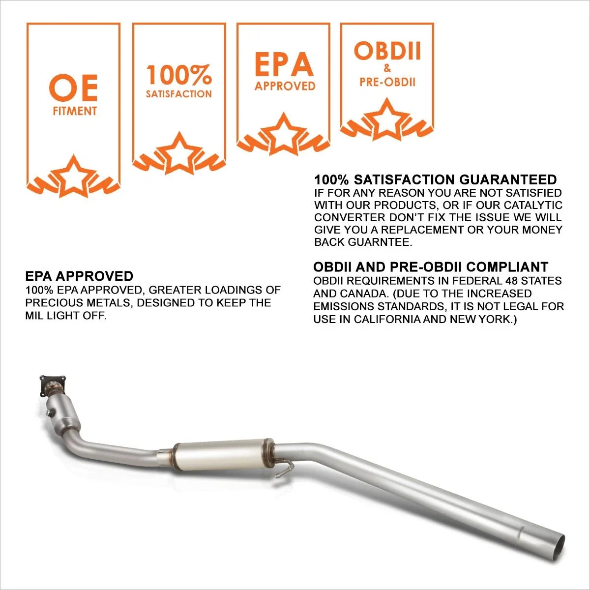 Rear Catalytic Converter for Town & Country/Grand Caravan (2008–2010)