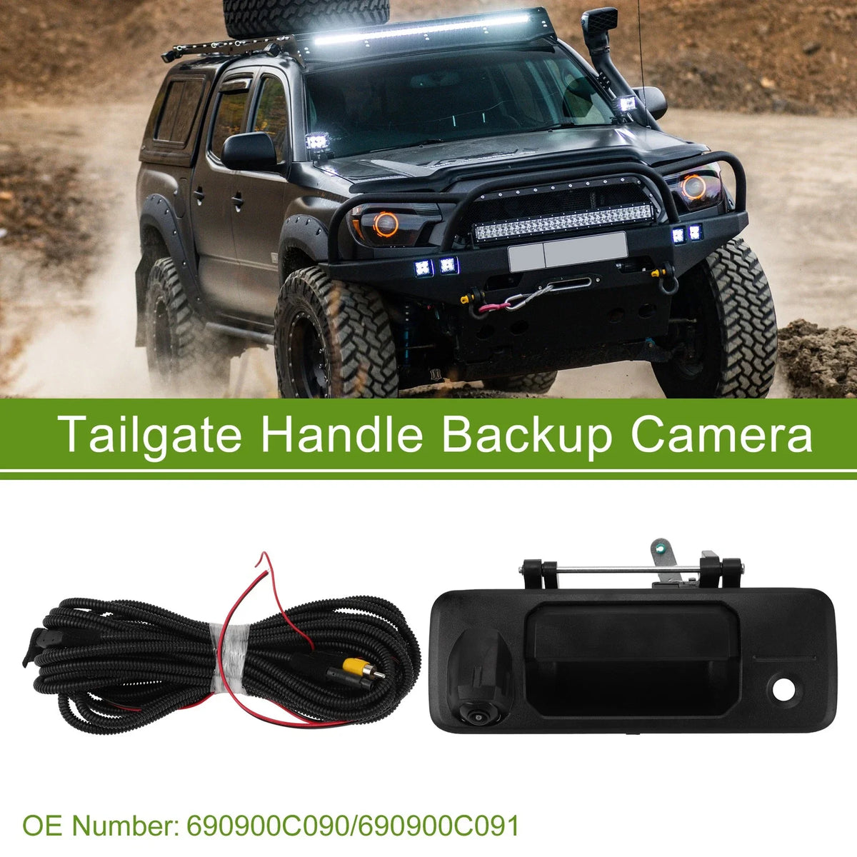 Tailgate Handle with Backup Rear View Camera No. 690900C090 for Toyota Tacoma (2016–2022)