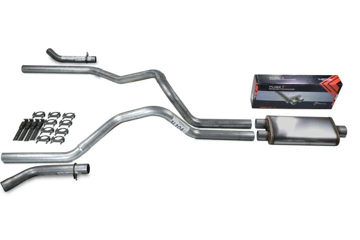 Dual Exhaust Kit for Ford F-150 (1987–1997) - 2.5" Flow II Stainless Muffler