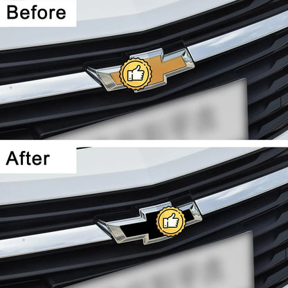 3pcs Vinyl Bowtie Logo Wrap Stickers for Chevy (2011–2023) Glossy Black