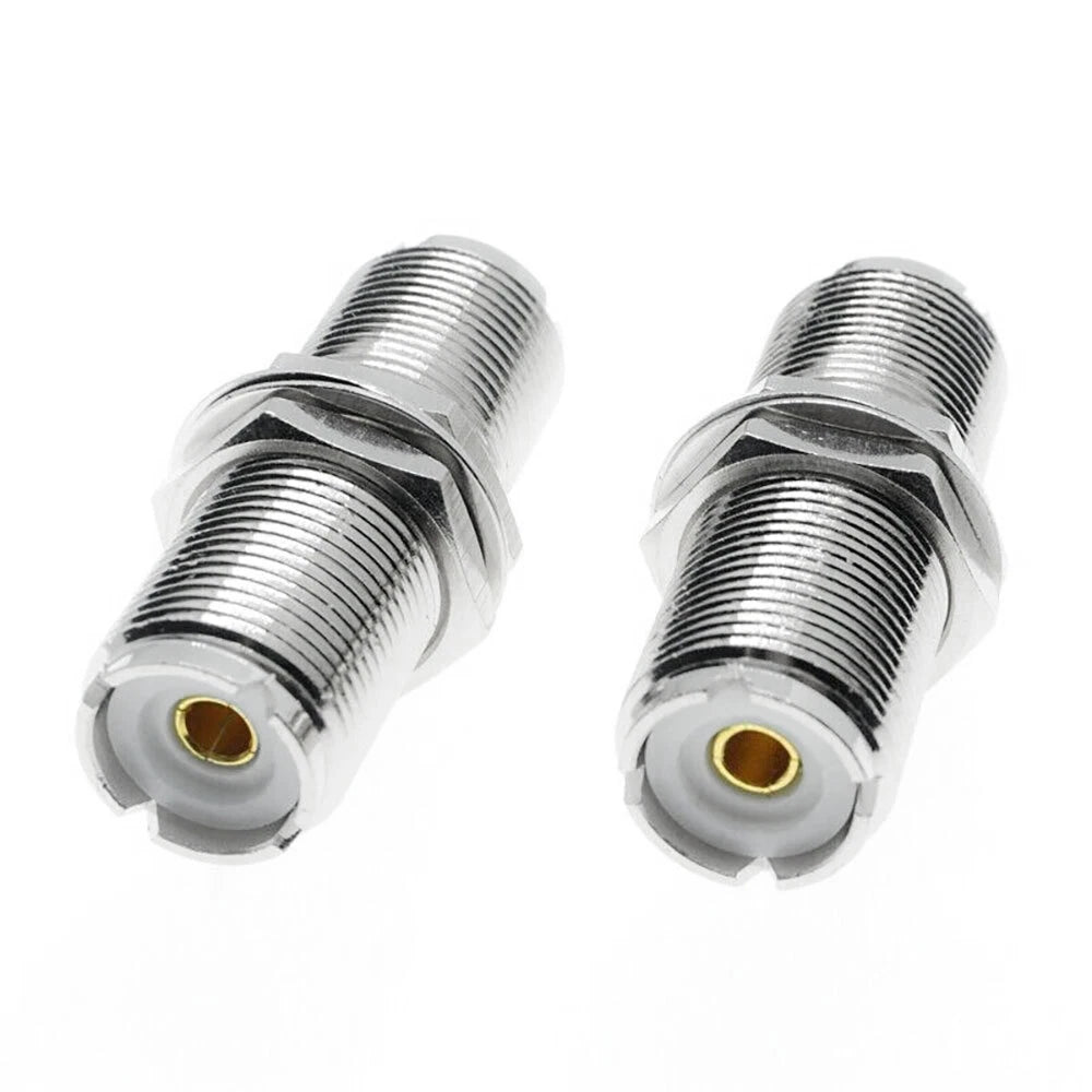 2X UHF Female to UHF SO239 Female Jack Nut Bulkhead RF Mount Adapter