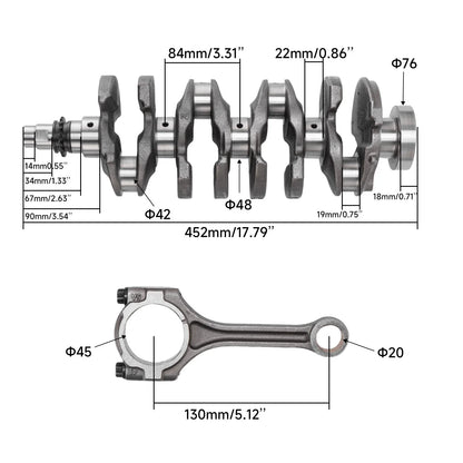 Crankshaft & Connecting Rod & Bearing Set for Hyundai Tucson Kia (Turbo)