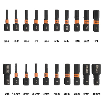 Hex Bit Set for Railer 1 Inch Impact