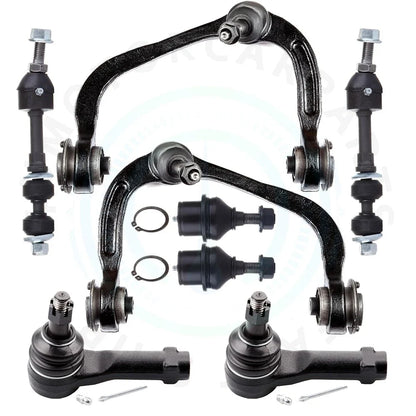 Set of 8 Front Upper Control Arms and Tie Rod Ends for Ford F-150 (2005–2008)