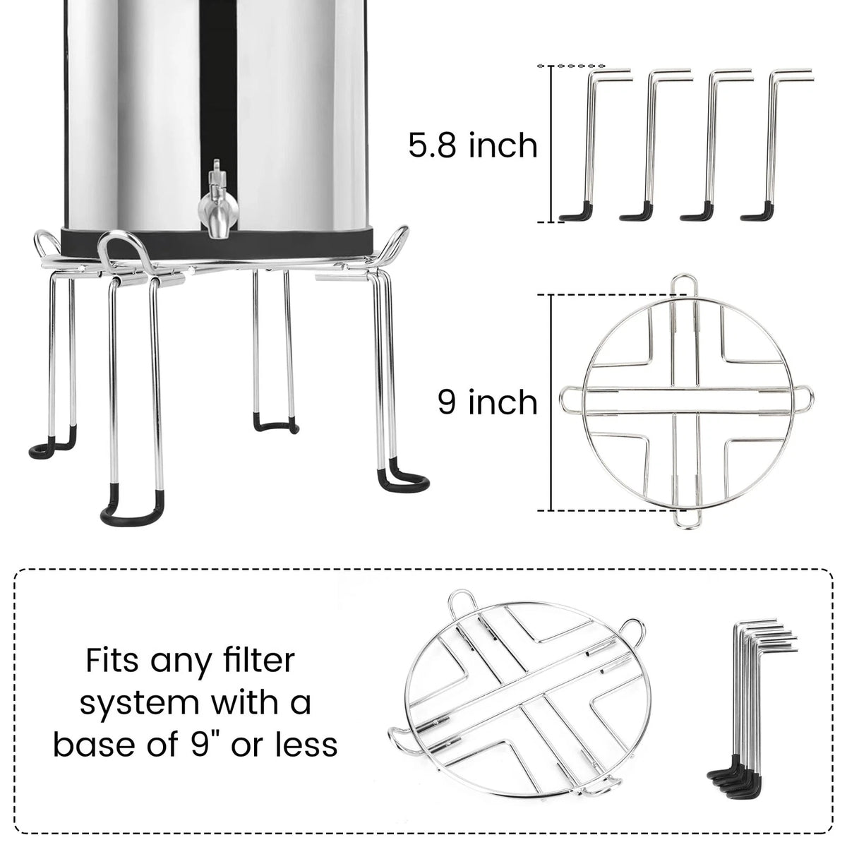 Water Filter Stand for Medium Models (6" Tall x 9" Wide)