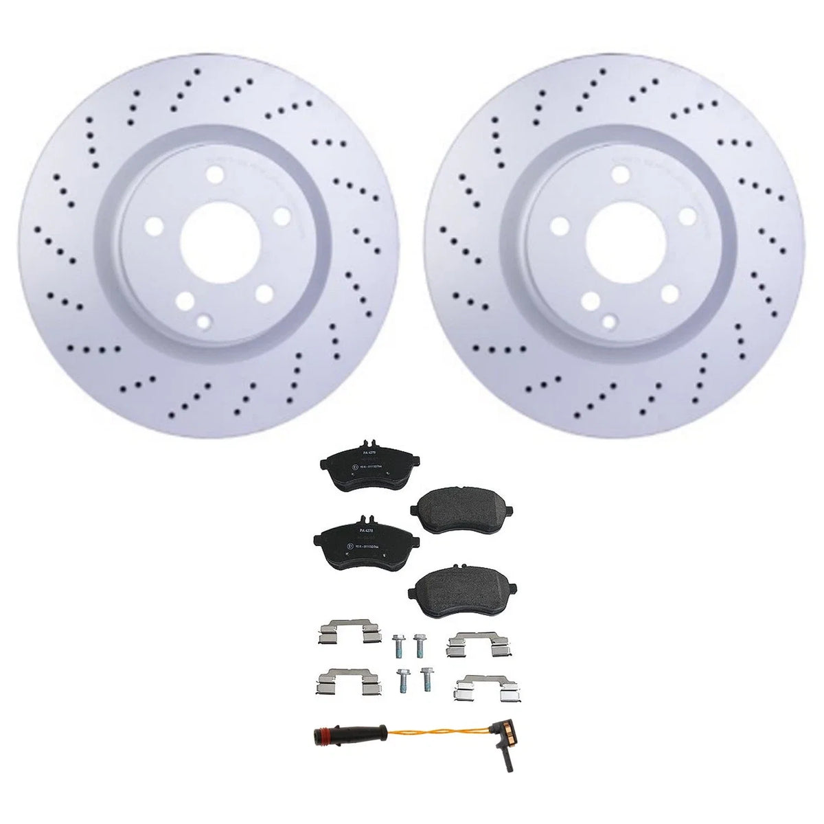 Hella Front Rotors Low-Met Disc Brake Pad Kit for Benz W204 C250 (2014)