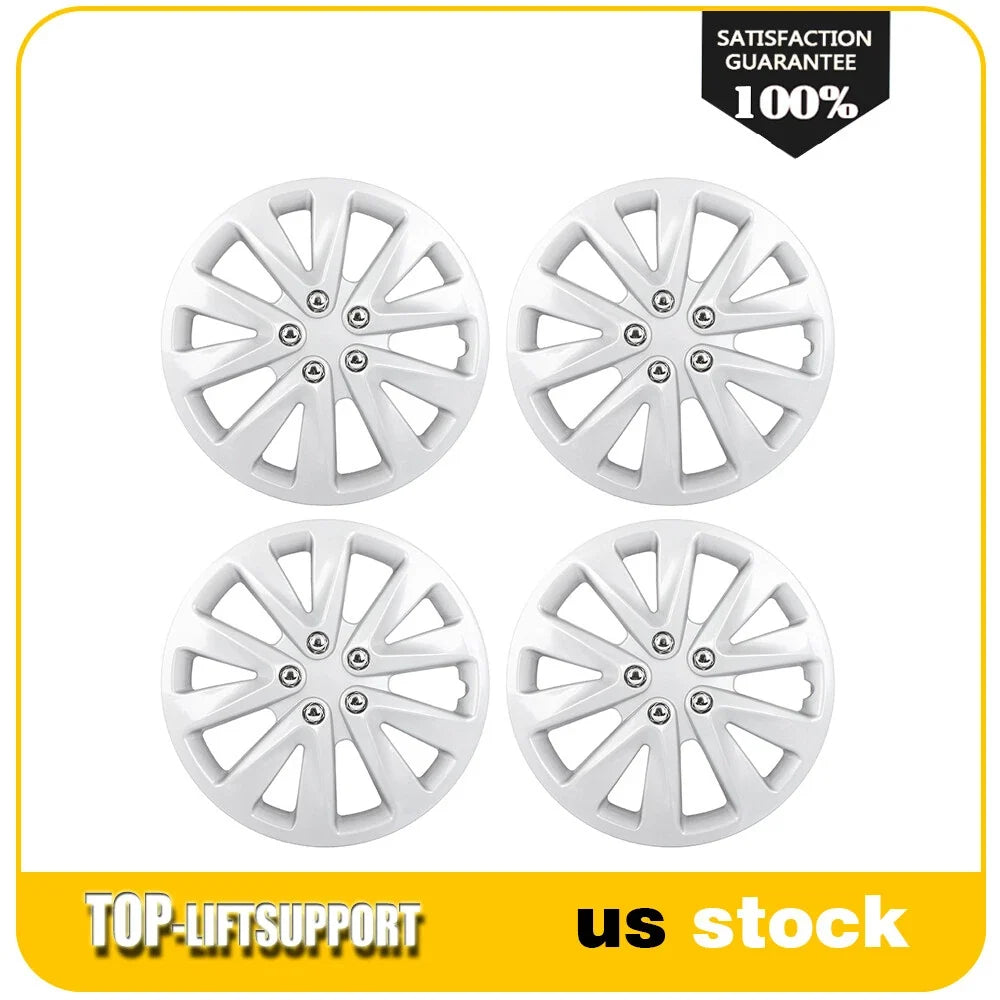 Set of 4 15" Wheel Hub Caps Full Rim Covers Silver Universal