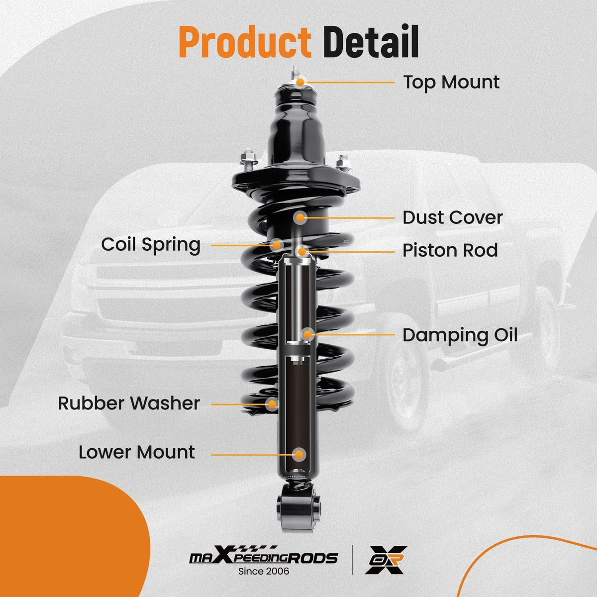 Rear Struts w/Coil Spring Sway Bar Links Kit for Honda CR-V (2002–2006) 171380L