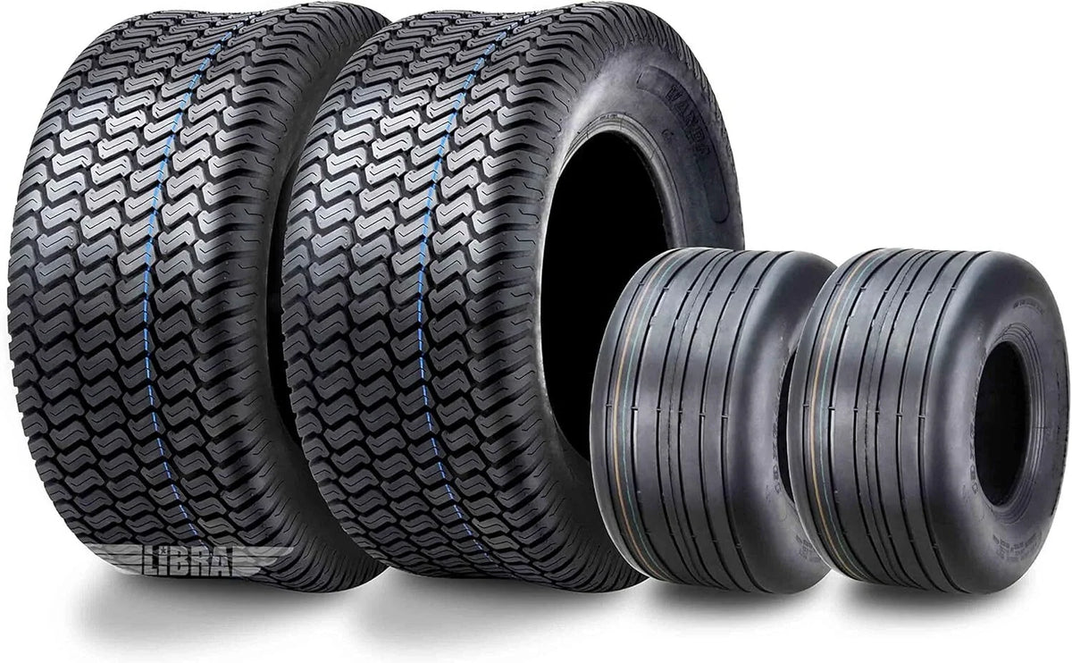 Set of 4 Wanda Turf Tires for Zero-Turn Lawn Mower (13x6.50-6 & 23x9.50-12)