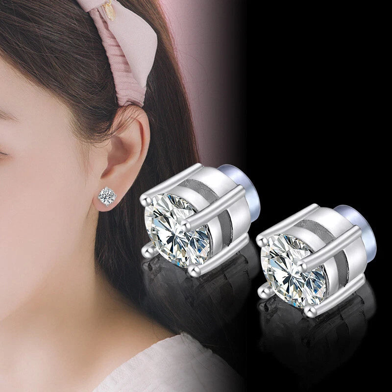 6MM/8MM Titanium Steel Magnetic Stud Earrings for Women Men Non-Piercing Clip On