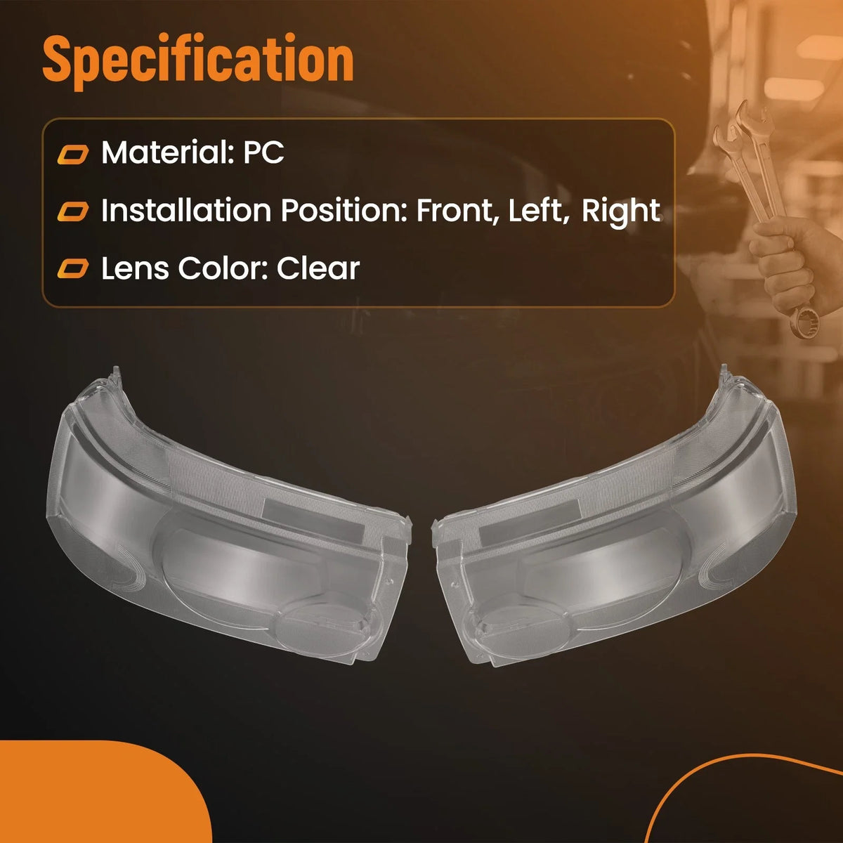 Clear Headlamp Lens Cover for Land Rover Range Rover Sport (2006–2009)