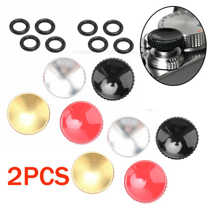 2PC Brass Concave Shutter Release Button Rubber Ring for Leica Nikon Sony