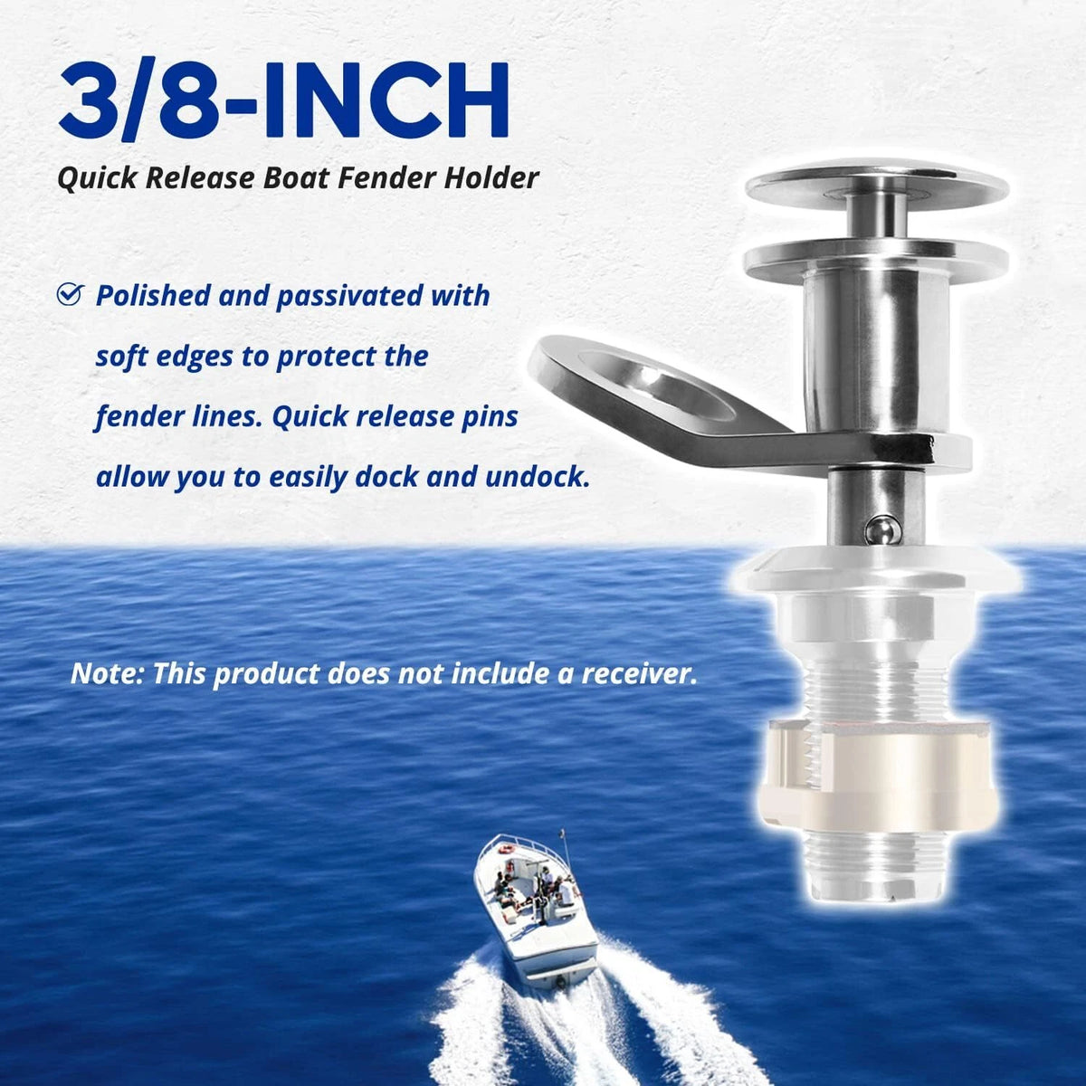 3/8-Inch Quick Release Boat Fender Holder for Marine Use