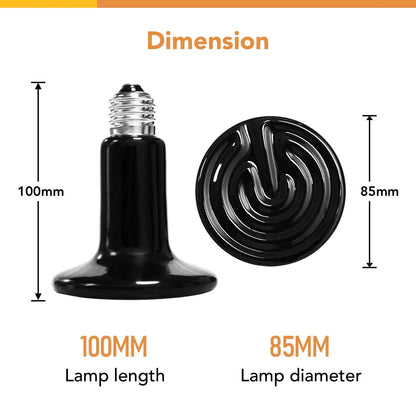 2X 100W Ceramic Heat Bulb for Reptiles Poultry