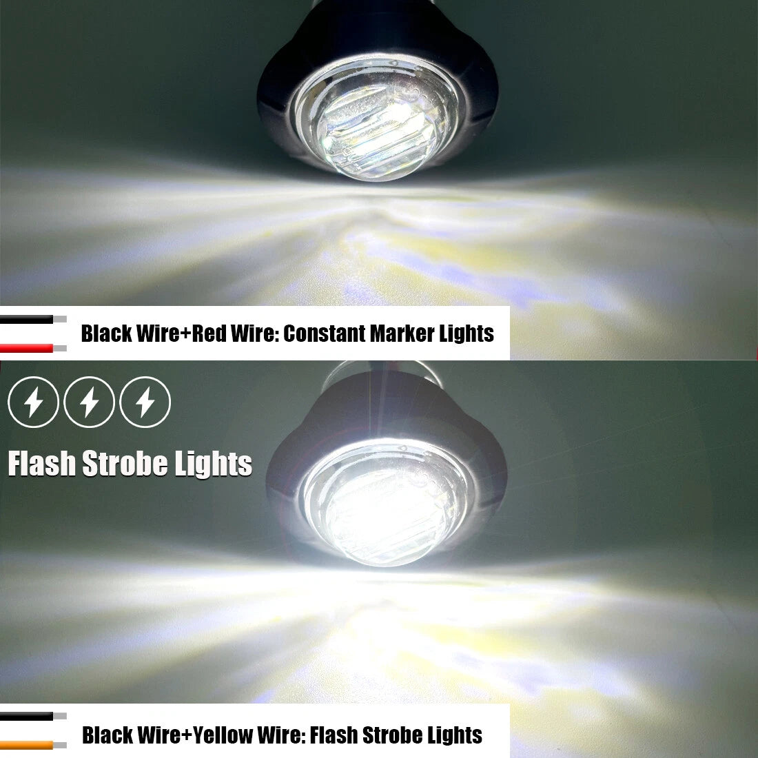 20X Dual Function LED Strobe/Steady Marker Lights for Vehicles
