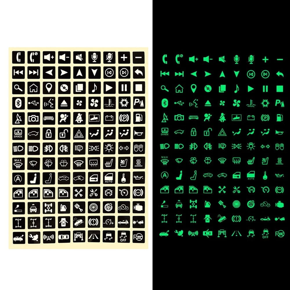 Luminous Sticker for Universal Car Interior Panel Button Switch Decal
