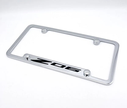 Notched Chrome License Plate Frame Replacement for Chevy C8 Corvette (2020–2024)