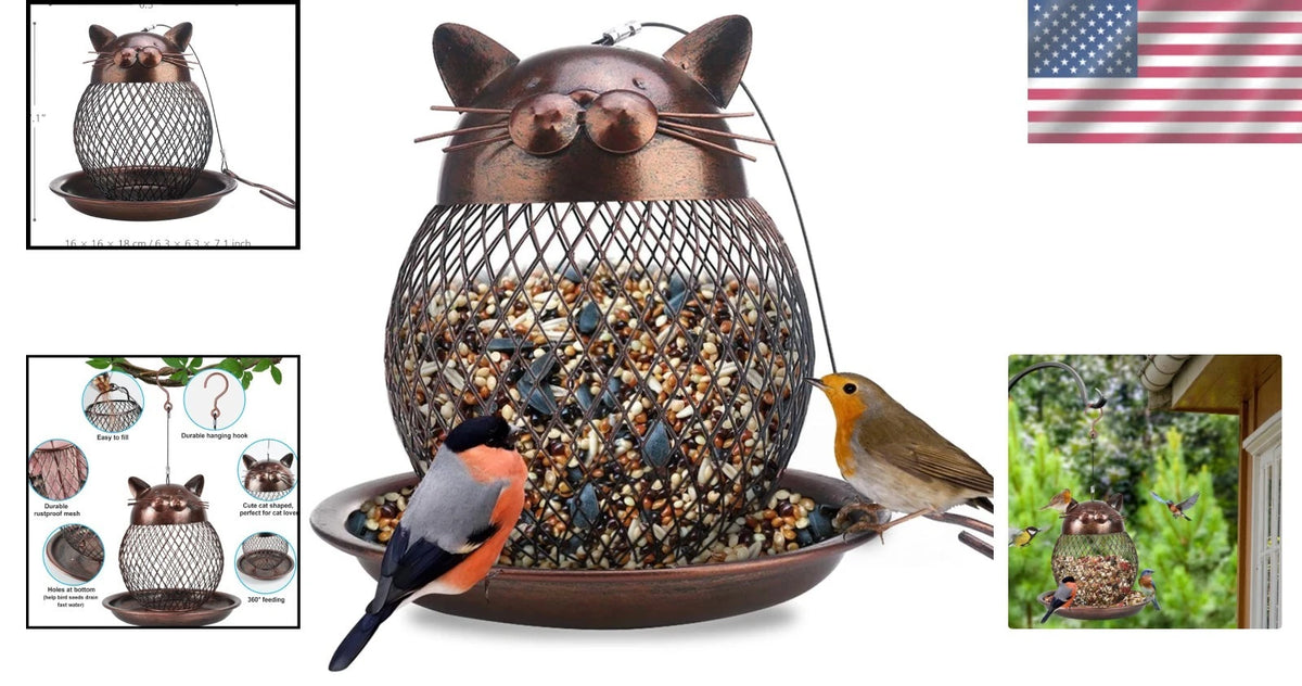 Hanging Metal Bird Feeder for Garden (360-Degree Perch, 2lb Capacity)